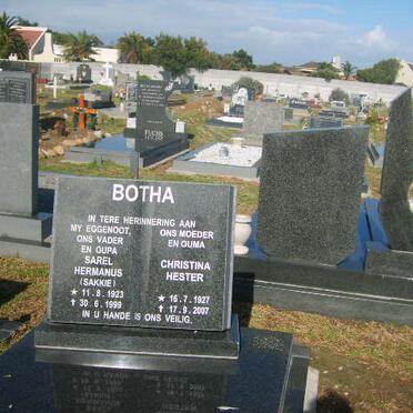 BOTHA Sarel Hermanus 1923-1999 &amp; Christina Hester 1927-2007