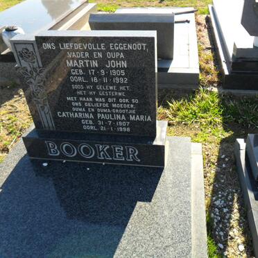 BOOKER Martin John 1905-1992 &amp; Catharina Paulina Maria 1907-1998