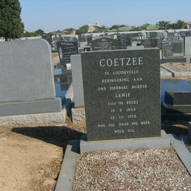 COETZEE Lenie nee DE BEER 1884-1978