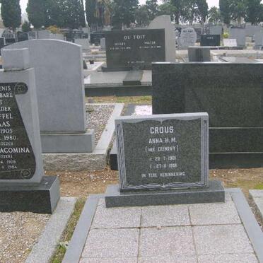CROUS Anna H.M. nee DUMINY 1901-1998