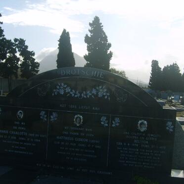 DROTSCHIE Matthews Gideon 19??-1993 &amp; Stephanie Charlotte DU TOIT 1923-1994