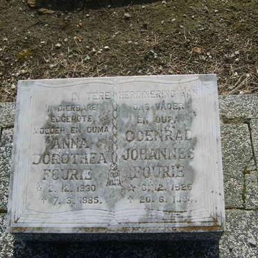 FOURIE Coenrad Johannes 1925-1984 &amp; Anna Dorothea 1930-1985