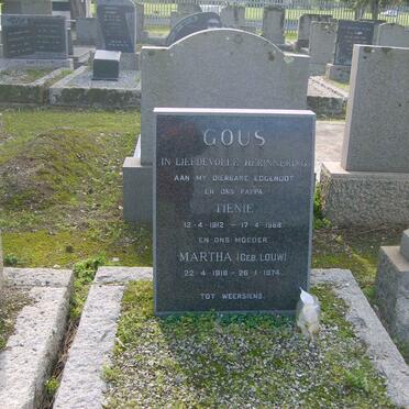 GOUS Tienie 1912-1968 &amp; Martha LOUW 1918-1974