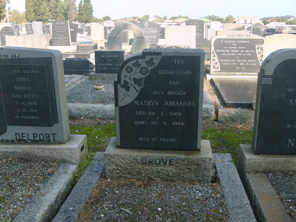 GROVE Mathys Johannes 1908-1964