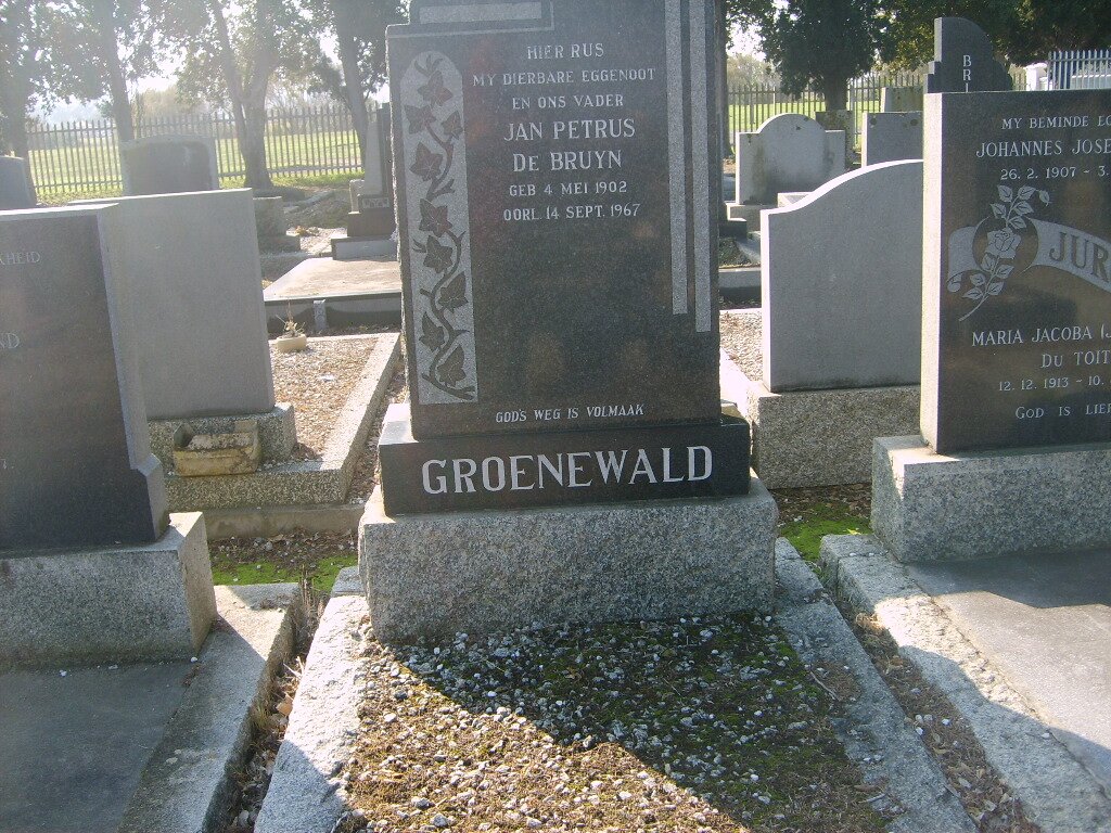GROENEWALD Jan Petrus De Bruin 1902-1967