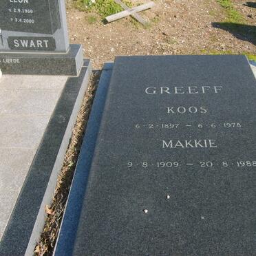 GREEFF Koos 1897-1978 &amp; Makkie 1909-1988