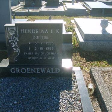GROENEWALD Hendrina L.K. 1925-1988