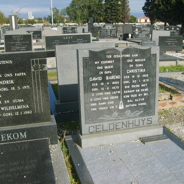 GELDENHUYS Dawid Berend 1894-1972 &amp; Christina 1902-1978