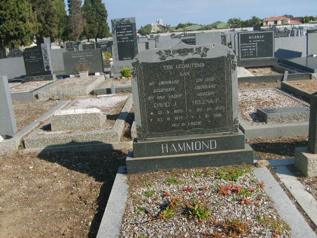 HAMMOND David J. 1893-1973 &amp; Helena P. 1903-1981
