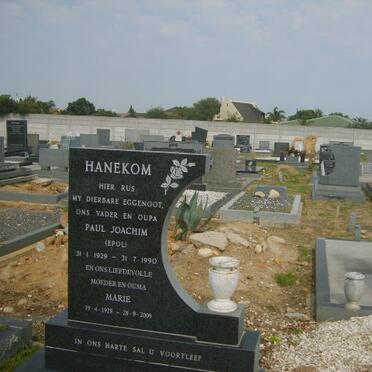 HANEKOM Paul Joachim 1929-1990 &amp; Marie 1928-2009