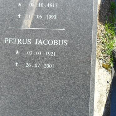 HAUPTFLEISCH Petrus Jacobus 1921-2001 &amp; Francina Carolina 1917-1993