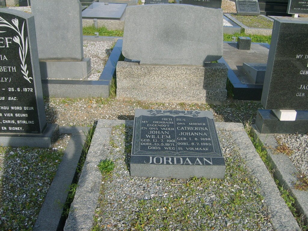JORDAAN Johan Willem 1901-1971 &amp; Catherina Johanna 1898-1985