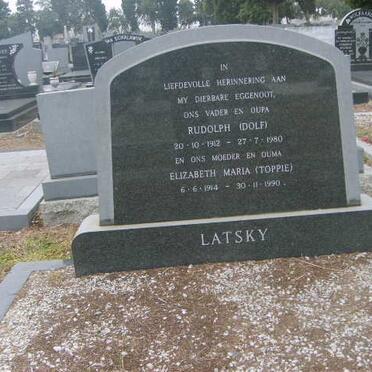 LATSKY Rudolph 1912-1980 &amp; Elizabeth Maria 1914-1990