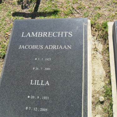 LAMBRECHTS Jacobus Adriaan 1923-2001 &amp; Lilla 1921-2005