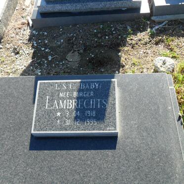 LAMBRECHTS L.S.C. nee BURGER 1918-1995