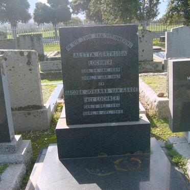 LOCHNER Aletta Gertruida 1889-1967 :: VAN AARDE Jacoba Johanna nee LOCHNER 1886-1968