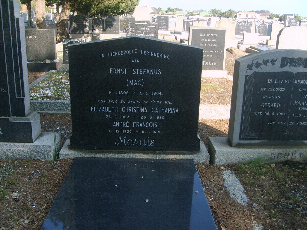 MARAIS Ernst Stefanus 1898-1964 &amp; Elizabeth Christina Catharina 1903-1990 :: MARAIS Andre Francois 1930-1965