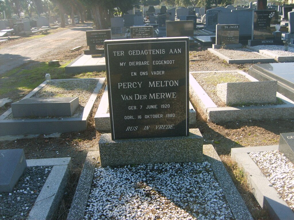 MERWE Percy Melton, van der 1920-1980