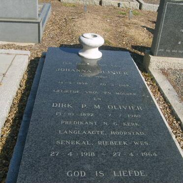 OLIVIER Dirk P.M. 1892-1980 &amp; Johanna 1898-1969
