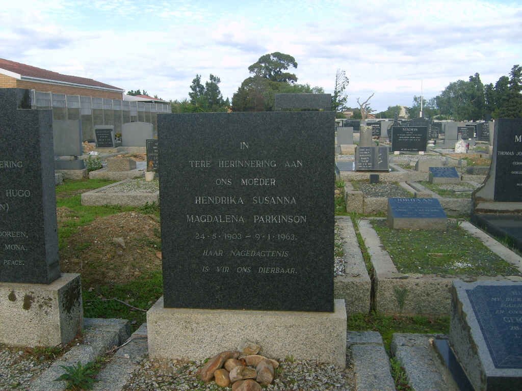 PARKINSON Hendrika Susanna Magdalena 1903-1963