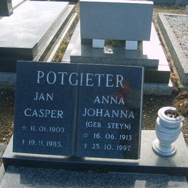 POTGIETER Jan Casper 1903-1985 &amp; Anna Johanna STEYN 1913-1997