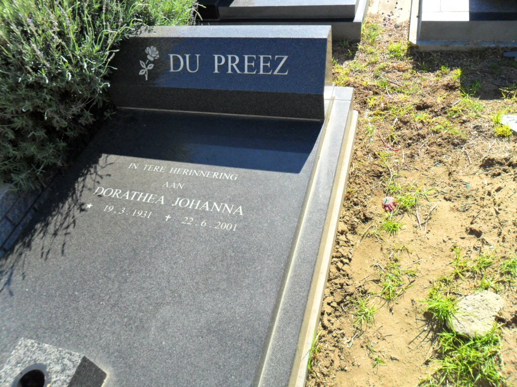 PREEZ Dorathea Johanna, du 1931-2001
