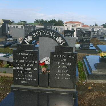 REYNEKE Hendrik Abraham 1934-1987 &amp; Minnie 1934-2008