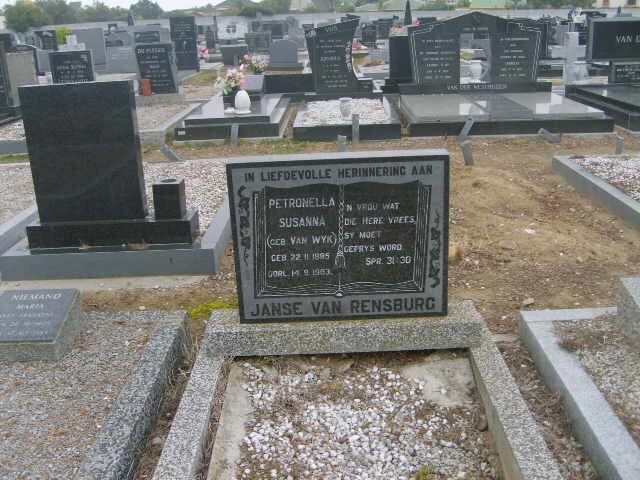 RENSBURG Petronella Susanna, Janse van nee VAN WYK 1895-1983