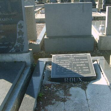 ROUX Antonie Petrus 1904-1971 &amp; Elizabeth Maria 1904-1988