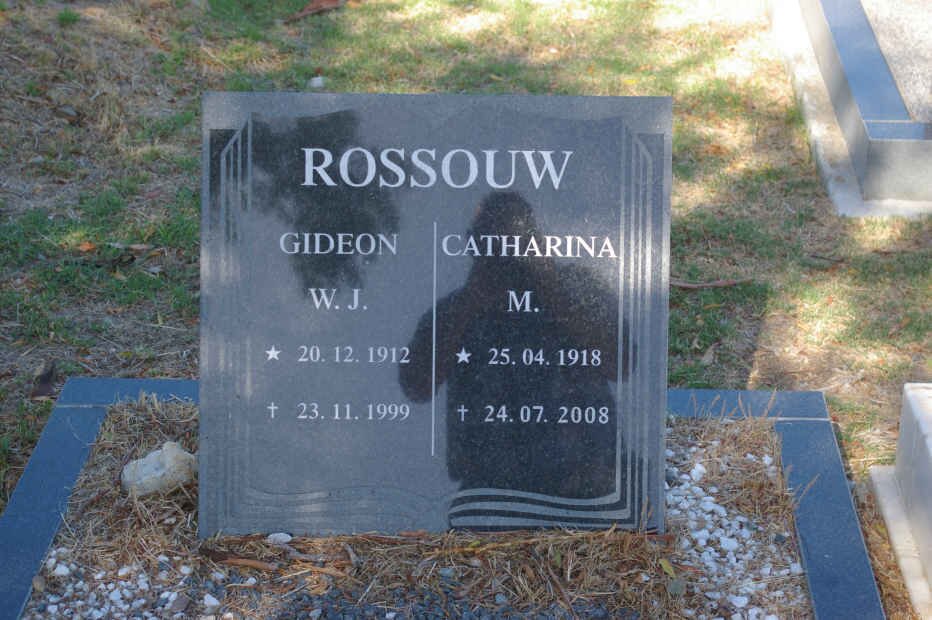 ROSSOUW Gideon W.J. 1912-1999 &amp; Catharina M. 1918-2008