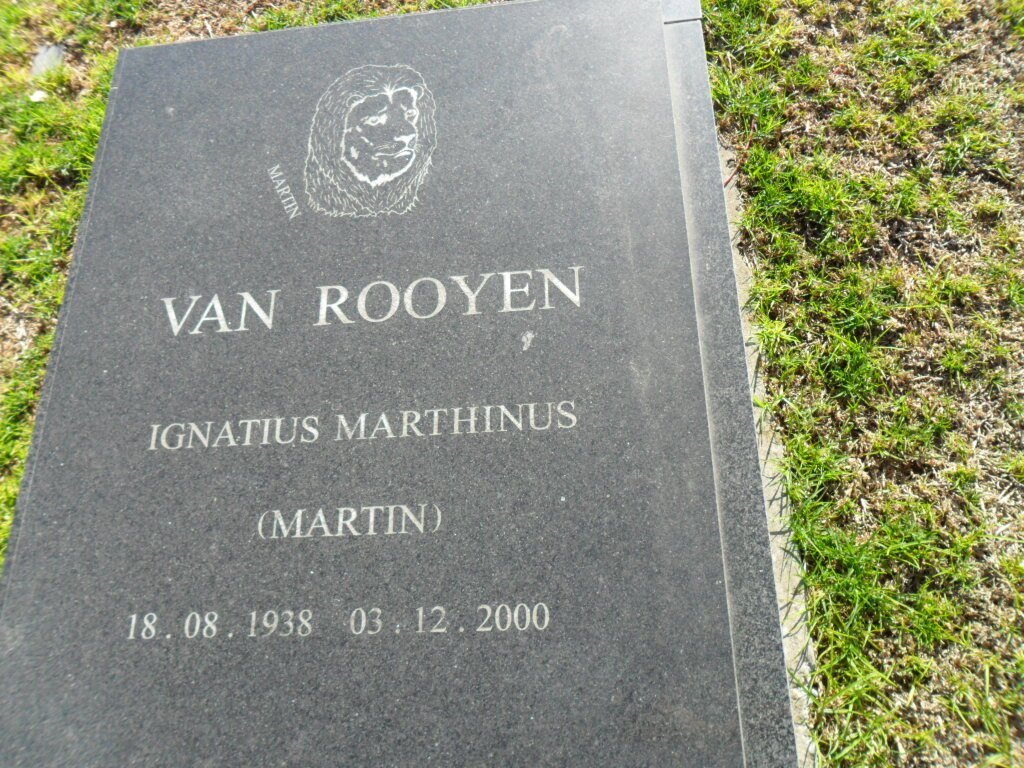 ROOYEN Ignatius Marthinus, van 1938-2000