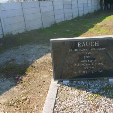 RAUCH Wally 1908-1988 &amp; Bertie SADIE 1908-1977