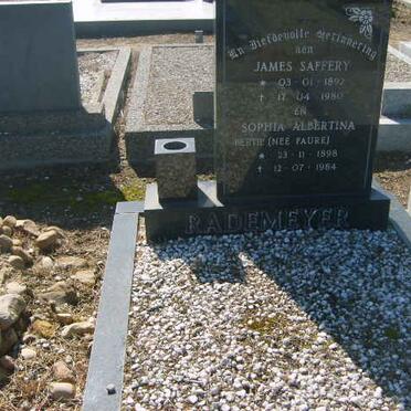 RADEMEYER James Saffery 1892-1980 &amp; Sophia Albertina FAURE 1898-1984