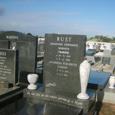 RUST Johannes Stephanus Warnich 1913-1986 &amp; Andriesa Elizabeth 1918-2002