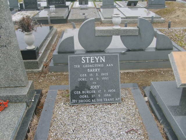 STEYN Barry 1905-1993 &amp; Joey BURGER 1906-1986