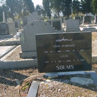 SOLMS Douw Gerbrand 1906-1971 &amp; Lizzie 1913-1980