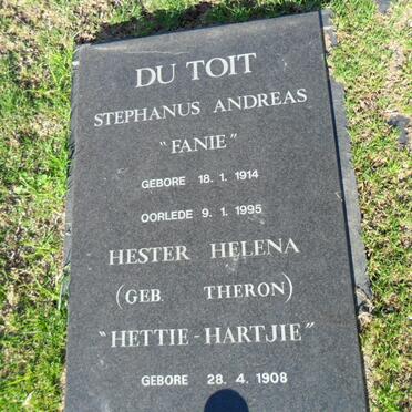 TOIT Stephanus Andreas, du 1914-1995 &amp; Hester Helena THERON 1905-