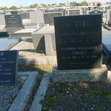 TOIT Lambertus Bernardus, du 1906-1973 &amp; Salomina Magdalena MINNIE 1911-1998