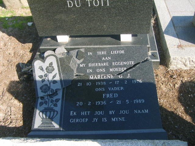 ? Fred 1936-1989 &amp; Marlene G.J. 1938-1976