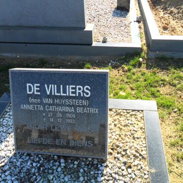 VILLIERS Annetta Catharina Beatrix, de nee VAN HUYSSTEEN 1909-1993