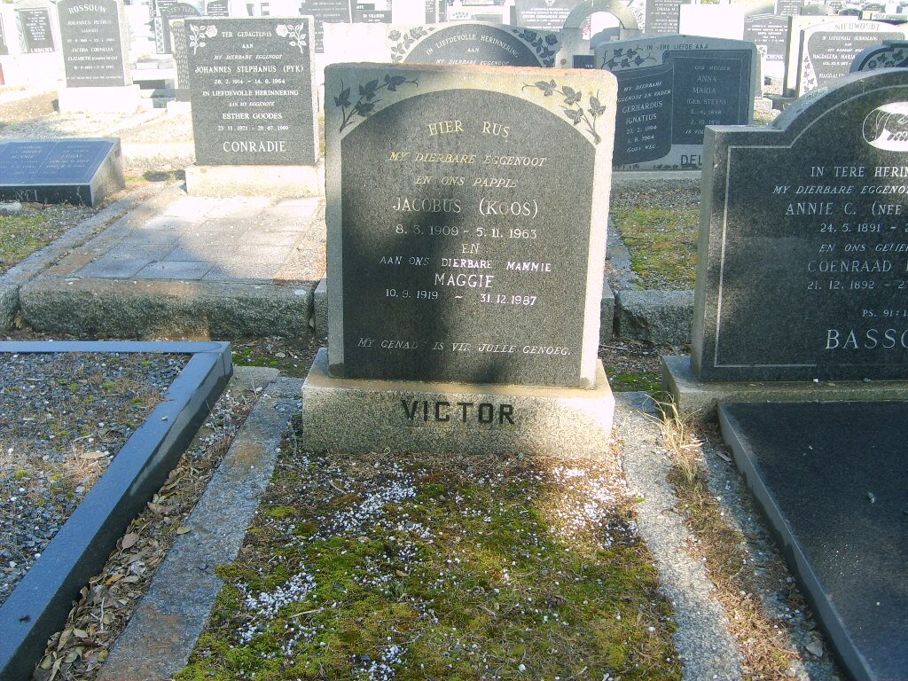 VICTOR Jacobus 1909-1963 &amp; Maggie 1919-1987