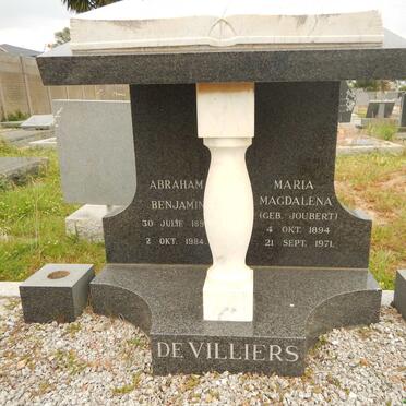 VILLIERS Abraham Benjamin, de 1894-1984 &amp; Maria Magdalena JOUBERT 1894-1971