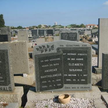 WYK  Andreas Bartholmeus, van 1897-1981 &amp; Elizabeth Susanna BOLTMAN 1897-1968