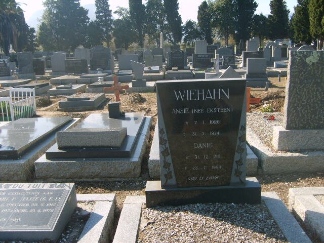 WIEHAHN Danie 1911-1984 &amp; Ansie EKSTEEN 1928-1974