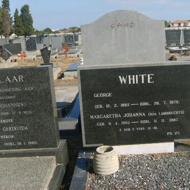 WHITE George 1885-1970 &amp; Margaretha Johanna LAMBRECHTS 1903-1987