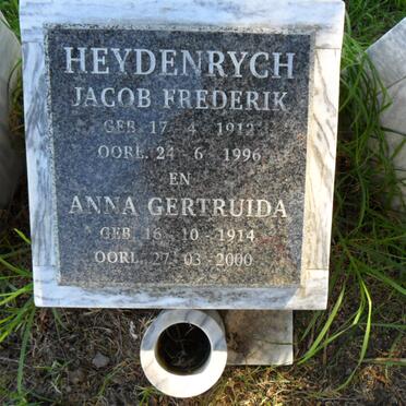 HEYDENRYCH Jacob Frederik 1912-1996 &amp; Anna Gertruida 1914-2000