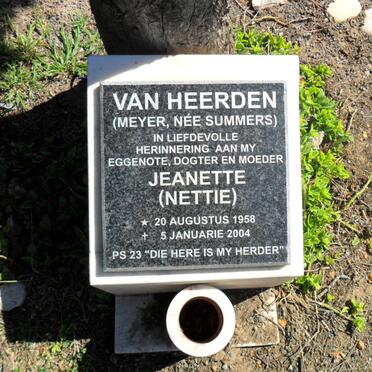 HEERDEN Jeanette, van formerly MEYER nee SUMMERS 1958-2004