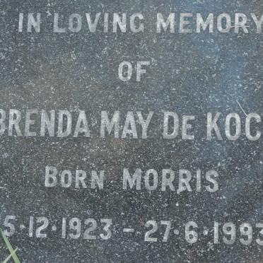 KOCK Brenda May, de nee MORRIS 1923-1993