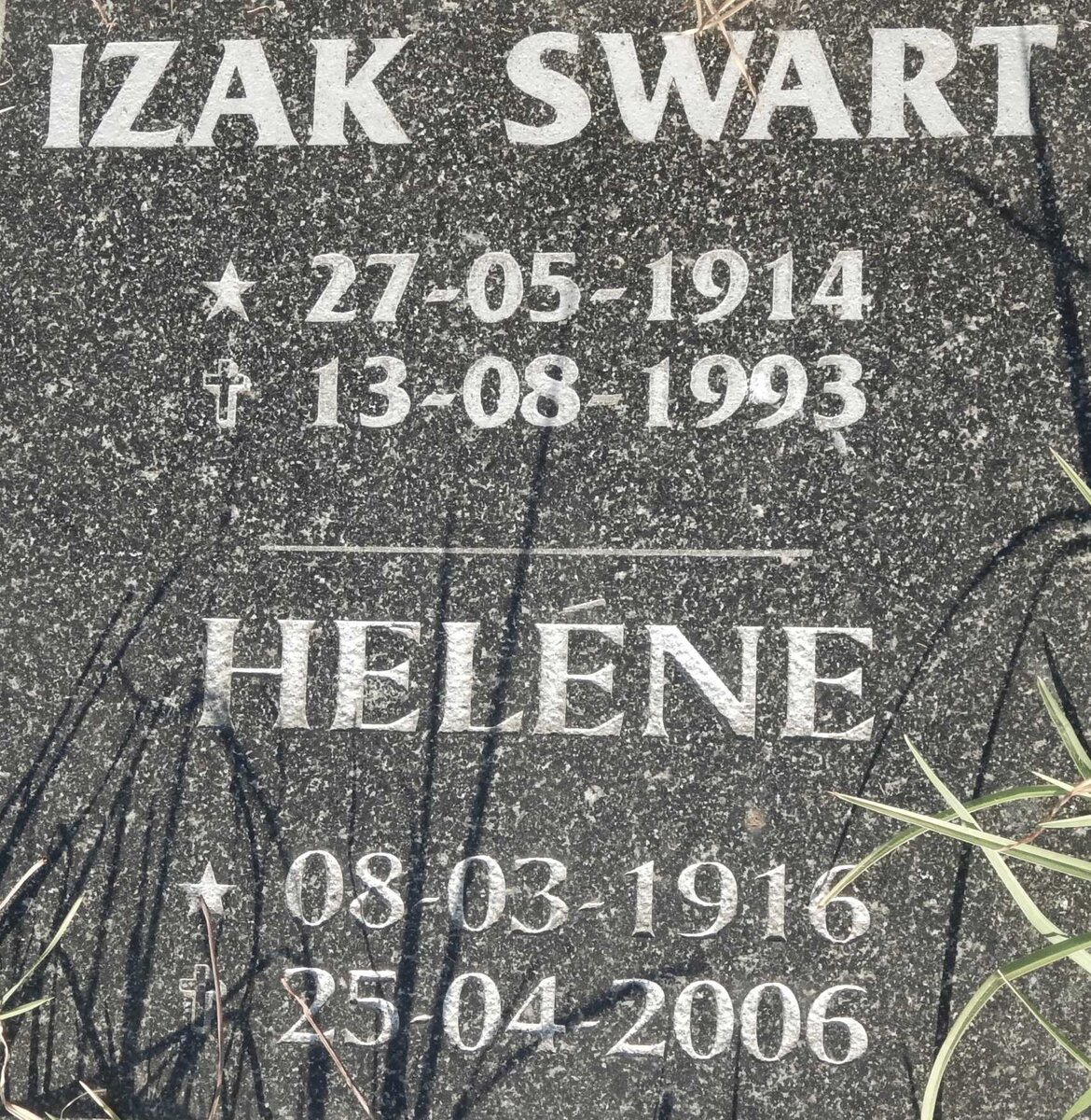 SWART Izak 1914-1993 &amp; Helene 1916-2006