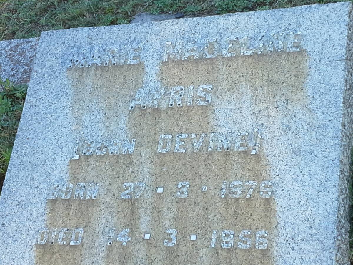 AYRIS Marie Madeline nee DEVINE 1876-1956